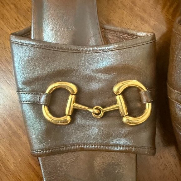 Gucci Brown leather mule sandal - Picture 6 of 6